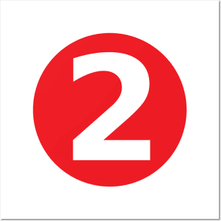 Number 2 Big Red Dot Letters & Numbers Posters and Art